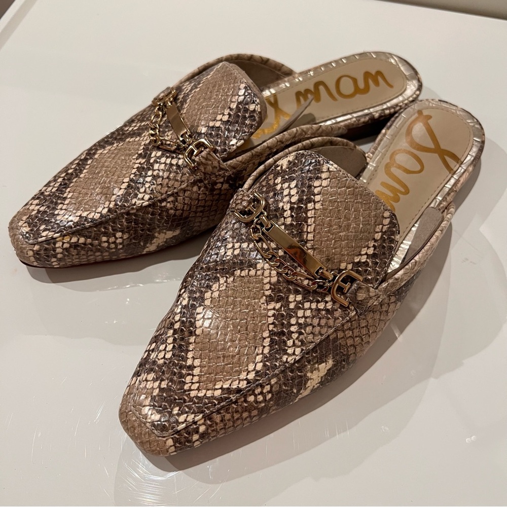 Sam Edelman Evelan Snake Slip on mule loafers